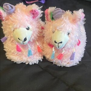 Adorable Pink Llama Plush Slippers for Kids